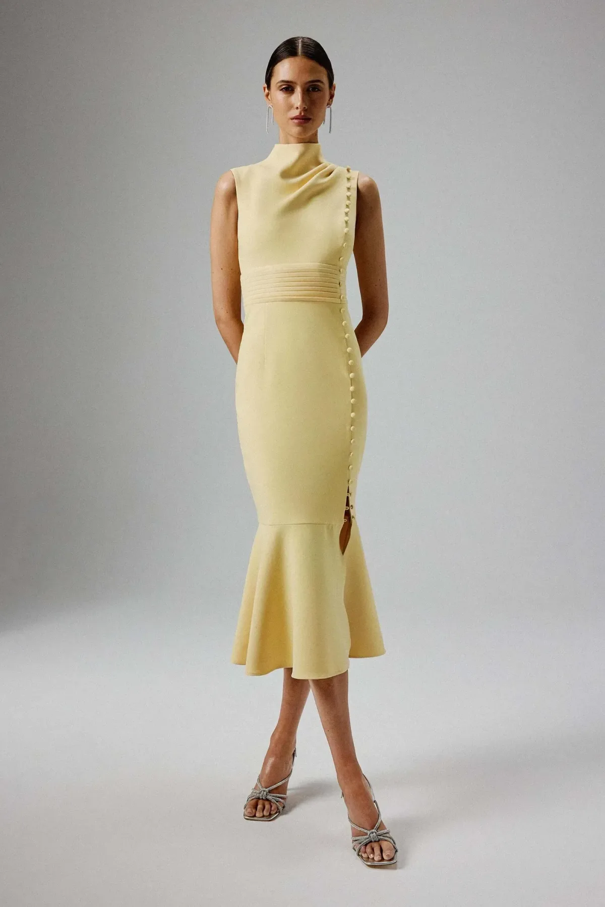 High Neck Midi Dress