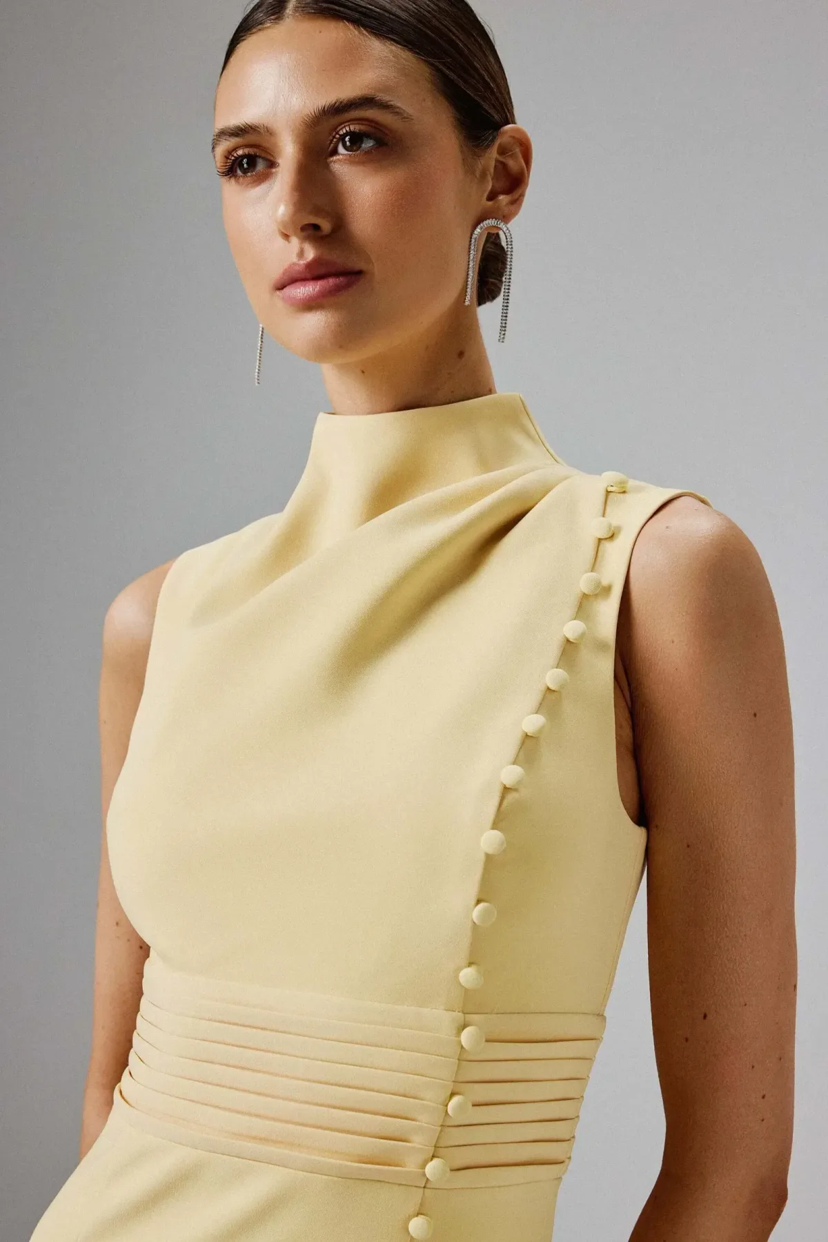 High Neck Midi Dress