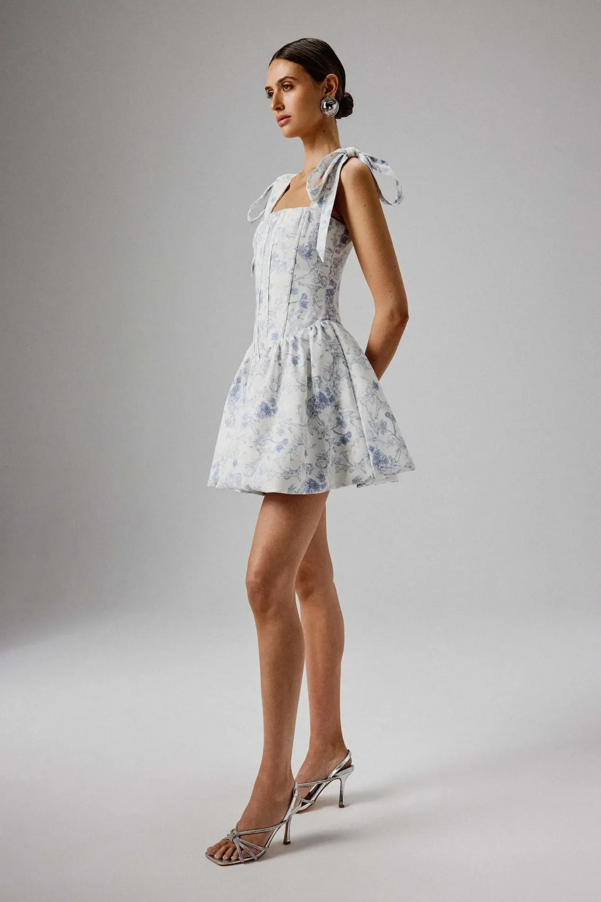 Tie Shoulder Bubble Hem Mini Dress