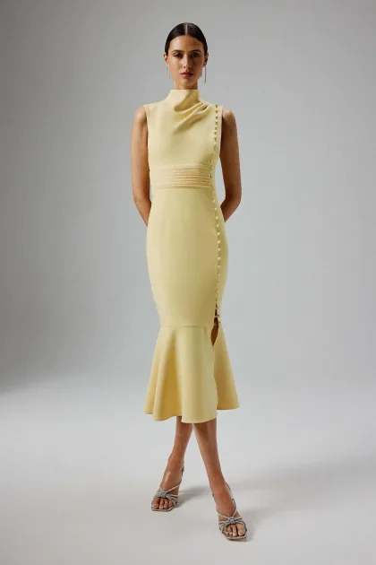 High Neck Midi Dress